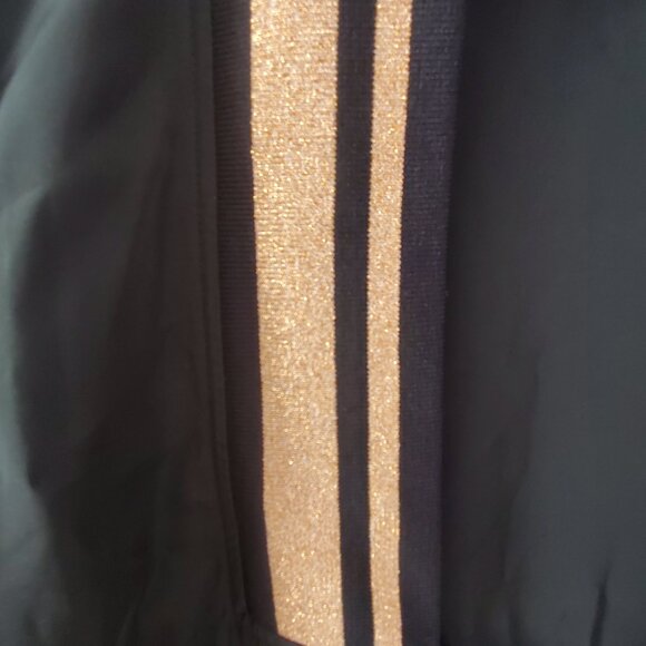 Women's Small Black And Rose Gold Sporty Sheer Varsity Jacket By Lime - Picture 4 of 9